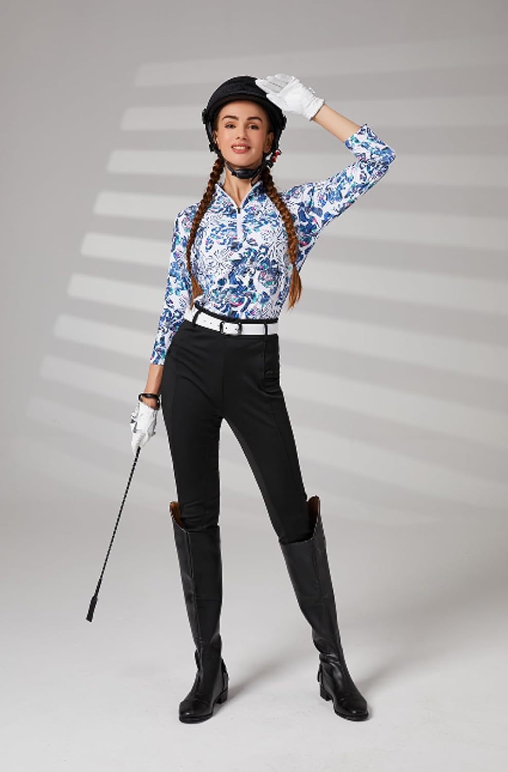 Soneven Womens 3/4 Sleeve Shirt UPF 50+ Moisture Wicking Golf Polo Shirt for Casual Work - Image 4