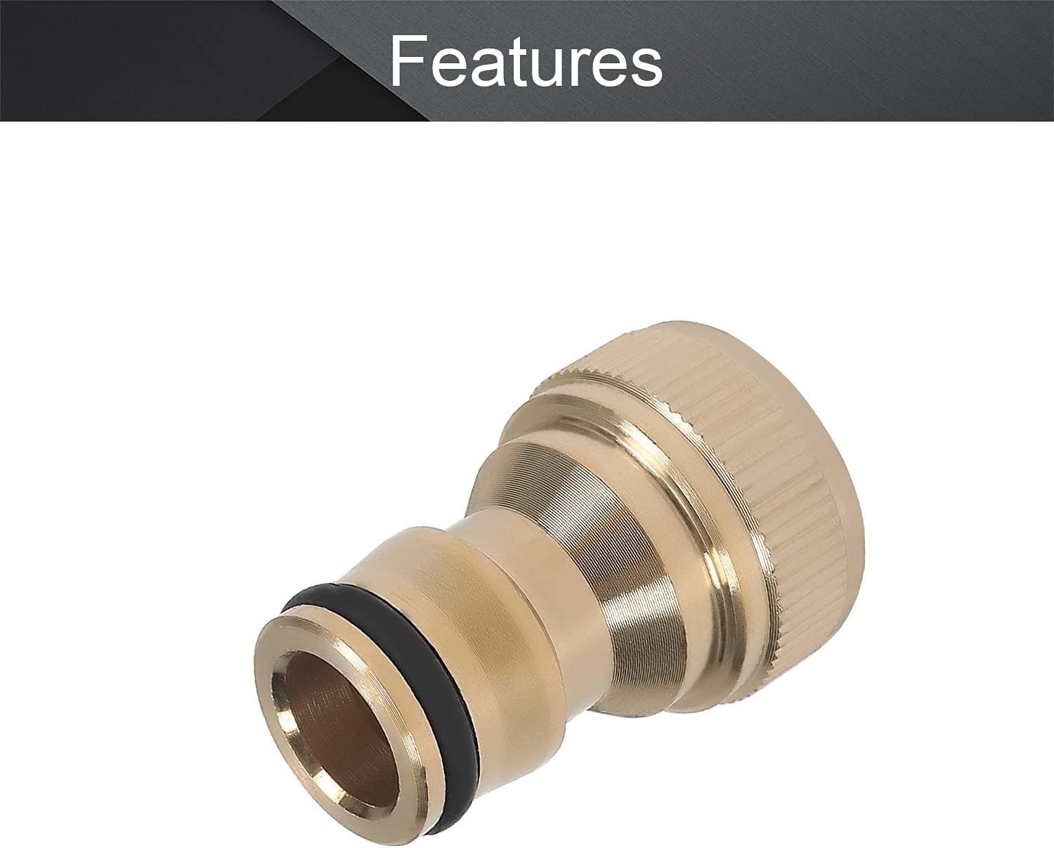 MroMax Garden Hose Quick Connect Brass Water Hose Fitting Connectors 1/2 PT Female Threaded Adapter Brass Tone 1pcs