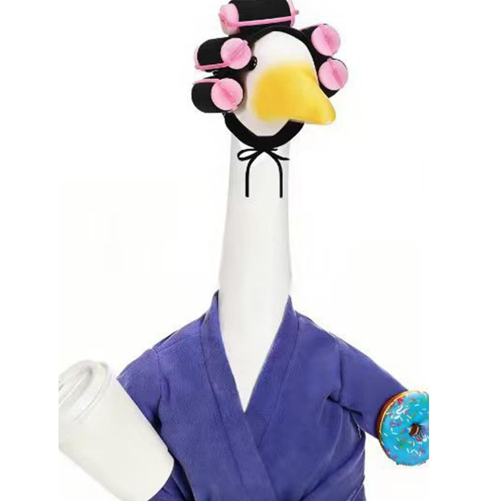 Limtula 23Inch White Geese Bathrobe Costume Outfit Suitable for Porch Decoration Fun Garden Ornaments with Fabric Materials Garden Deck Waterfowl Statue Clothing