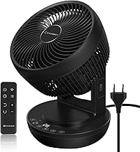 MYCARBON Ventilateur Silencieux avec Télécommande 1800m³/h Turbo Power Minuterie Oscillation Horizontale et Verticale 4 Vitesses Turbo Ventilateur à Circulation d'Air pour Bureau Chambre 30m²
