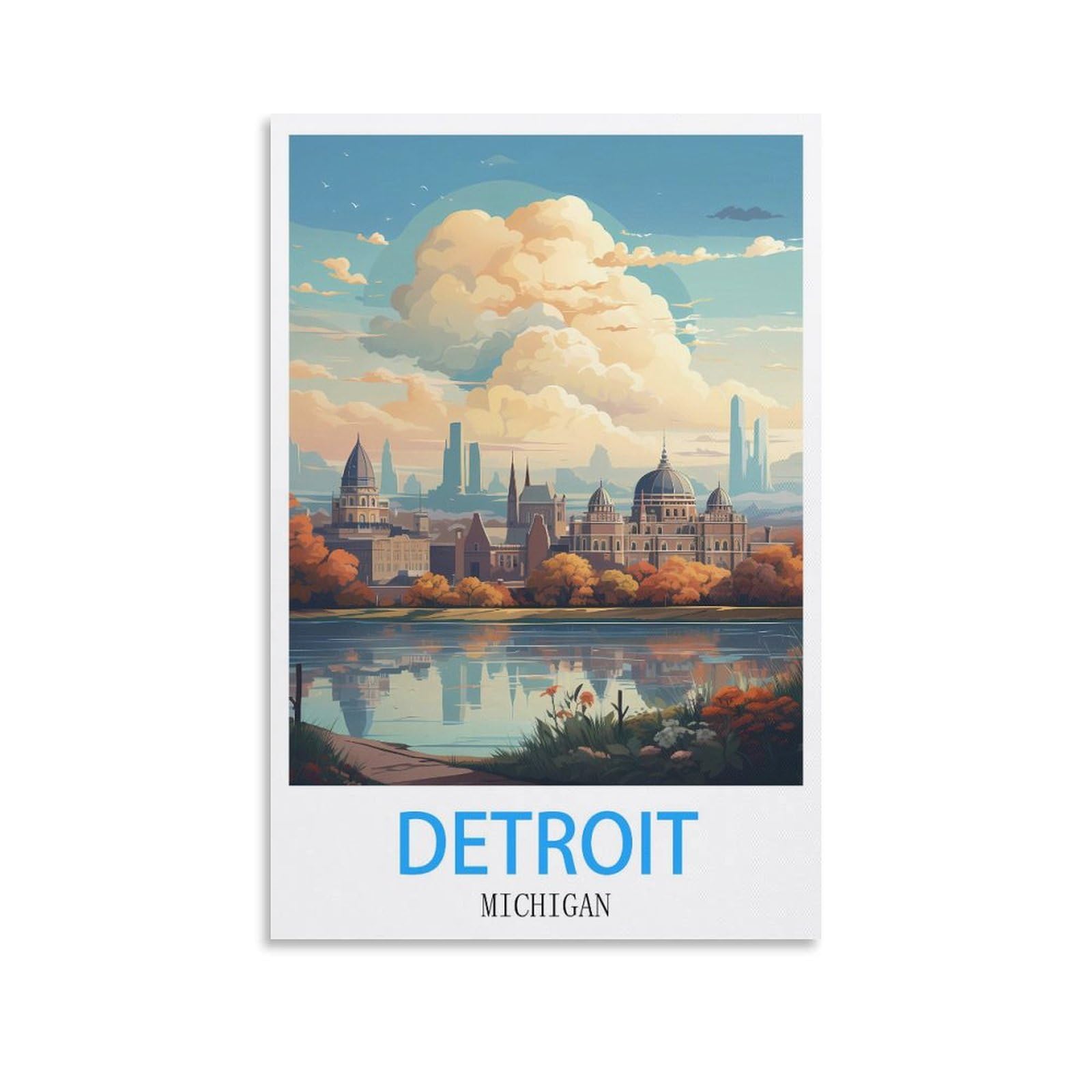 Metal Tin Sign,Detroit Michigans,Vintage Bar Club Cave Home Kitchen Rustic Wall Art Decor Funny Sign 30x30cm