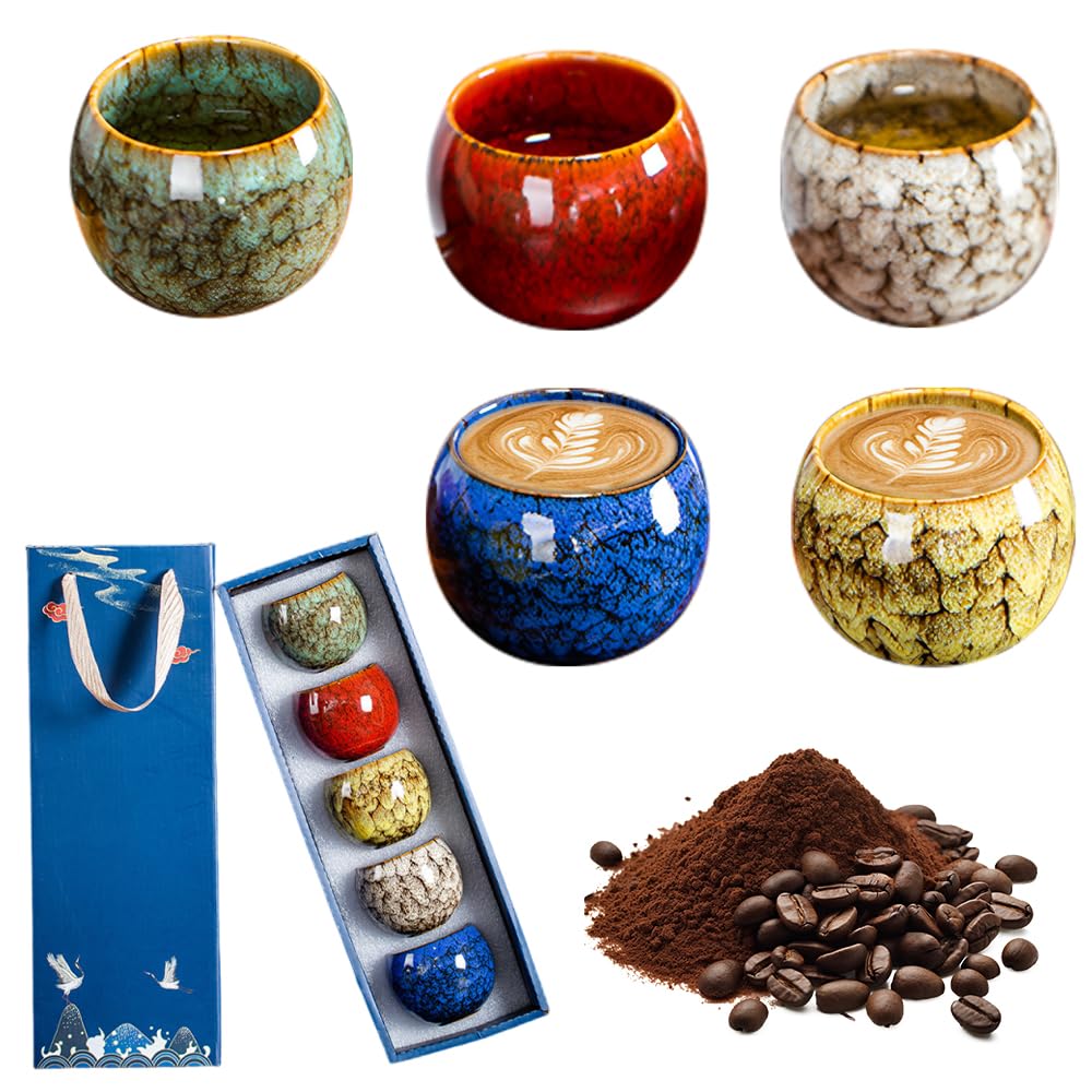 Tasses à expresso en céramique de 160 ml en coffret cadeau original pour thé et moka