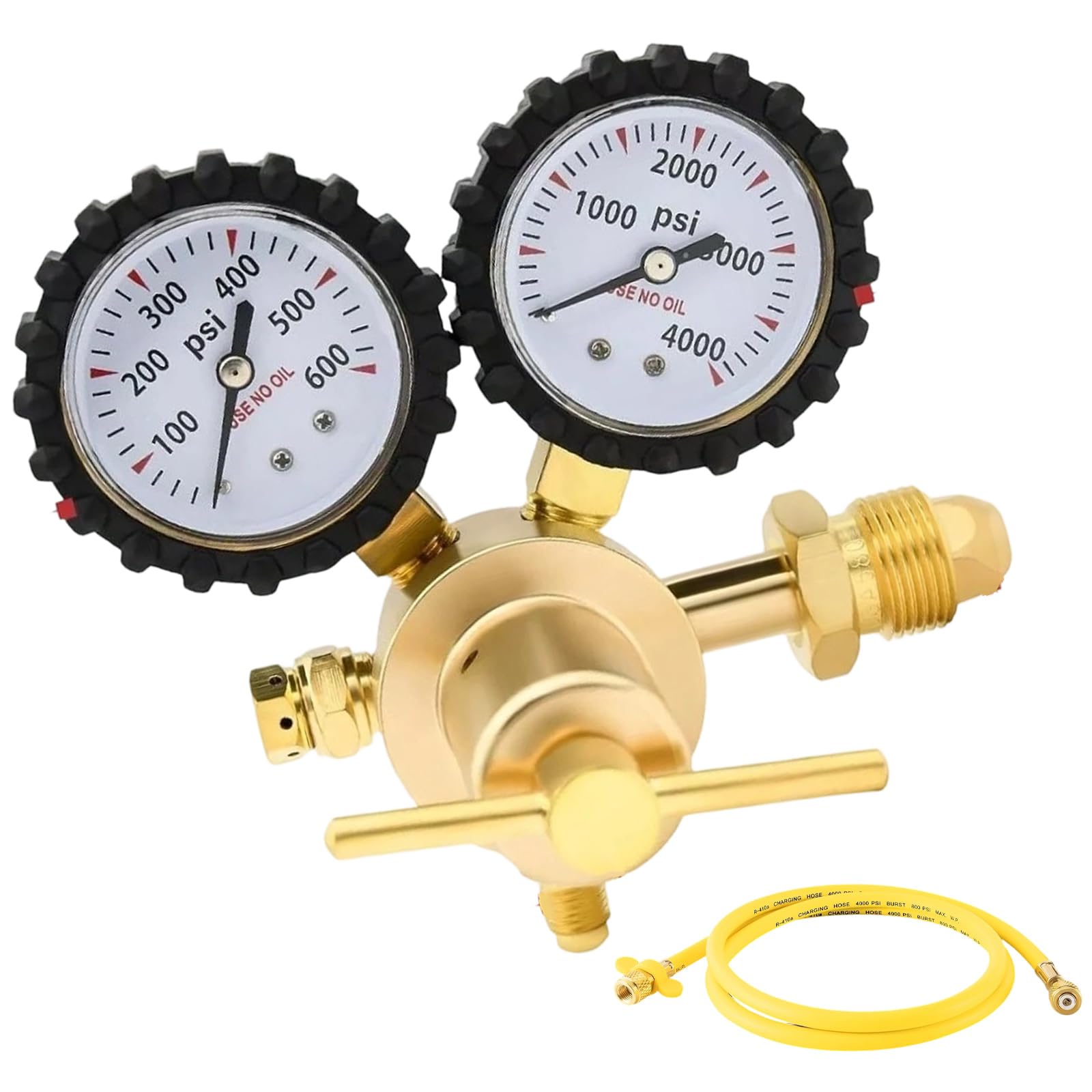 Tsophreniq Men's 600Psi Nitrogen Professional Double Gauge Nitrogens Regulator Set For Hvac Fault Troubleshooting Hvac Nitrogens Regulator For Pressure Testing Leak Detection In Air Conditioning Systems