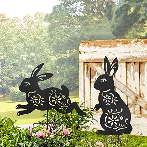 Yy-Ladybug DC-03 Bunny Decorative Garden Stakes Outdoor Metal Bunny Statues Animal Decorative Garden Stakes Bunny Stakes Outdoor Bunny Set Of 2 thumb #3