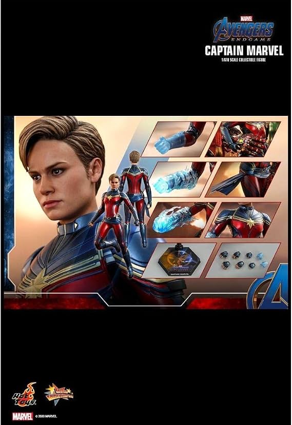 Hot Toys Movie Masterpiece Avengers End Game Captain Marvel 1/6 Scale Figure Blue MM#575