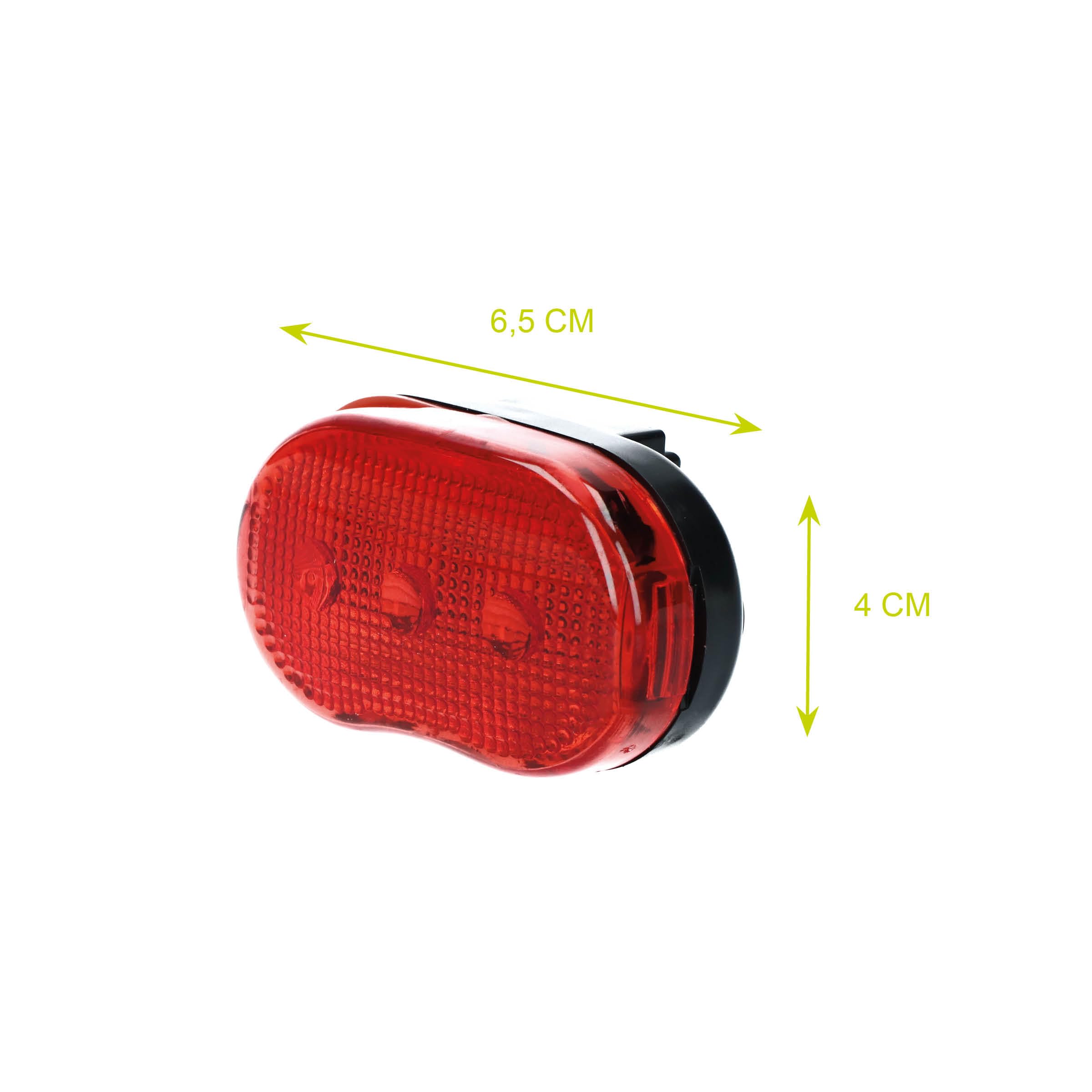 Dresco - tylne światło 3 baterie LED czerwone/czarne - czerwone, czarne