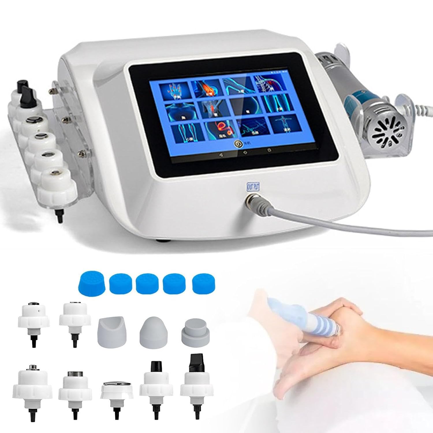 Dispositivo portatile di terapia di Shockwave, macchina di ESWT con 10 teste, 1-16Hz & 50-250mJ per tendinite, sollievo di fascite plantare
