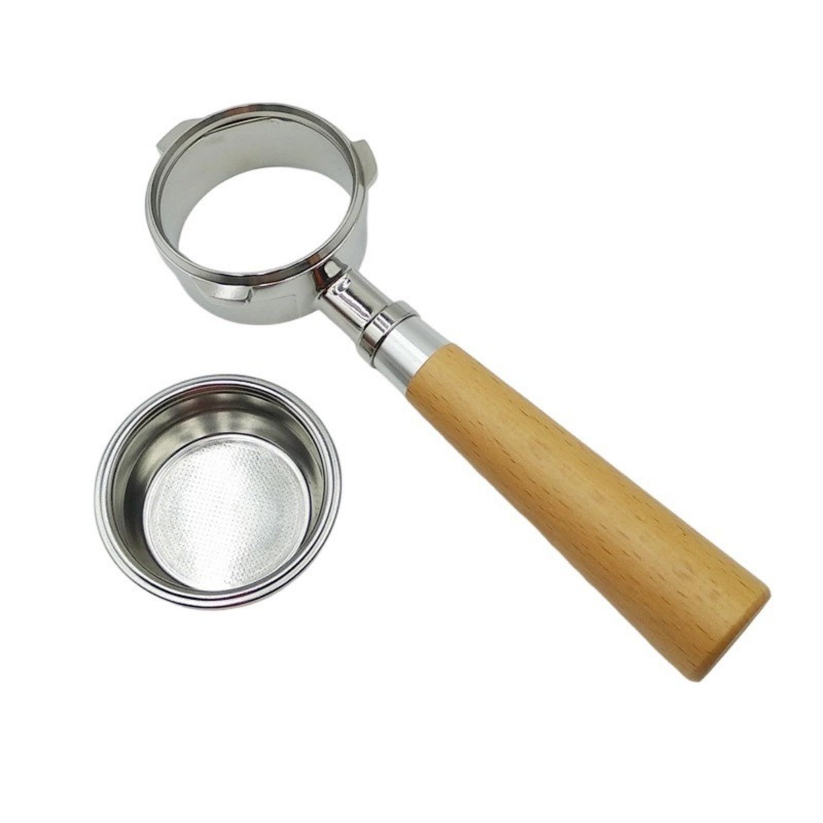 Elnwnnkc Stainless Steel Three Ear 58mm Bottomless Portafilter for Coffee Brewing Coffee Machine Part Espresso Maker Accessories Bottomless Portafilter