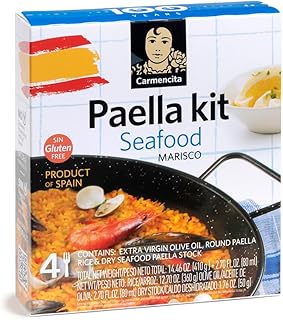 Carmencita. Seafood Paella Kit with Saffron. 470g (16.58oz). 4 servings.