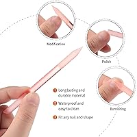Vista 3 de SILPECWEE Juego de 3 empujadores de cutículas de vidrio de cristal, lima de uñas de doble cara, herramienta removedor de cutículas para uñas