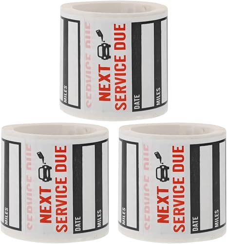 ERINGOGO 3 rollos de 150 unidades de etiquetas adhesivas recordatorio de servicio calcomanias para automóviles, calcomanías para autos, calcomanías