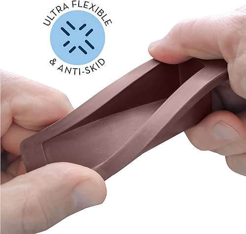 Miniatura 3 de S&T INC. Tope de puerta de goma resistente para uso residencial y comercial, marrón, 4.8 pulgadas x 2.2 pulgadas x 1.3 pulgadas, paquete de 4