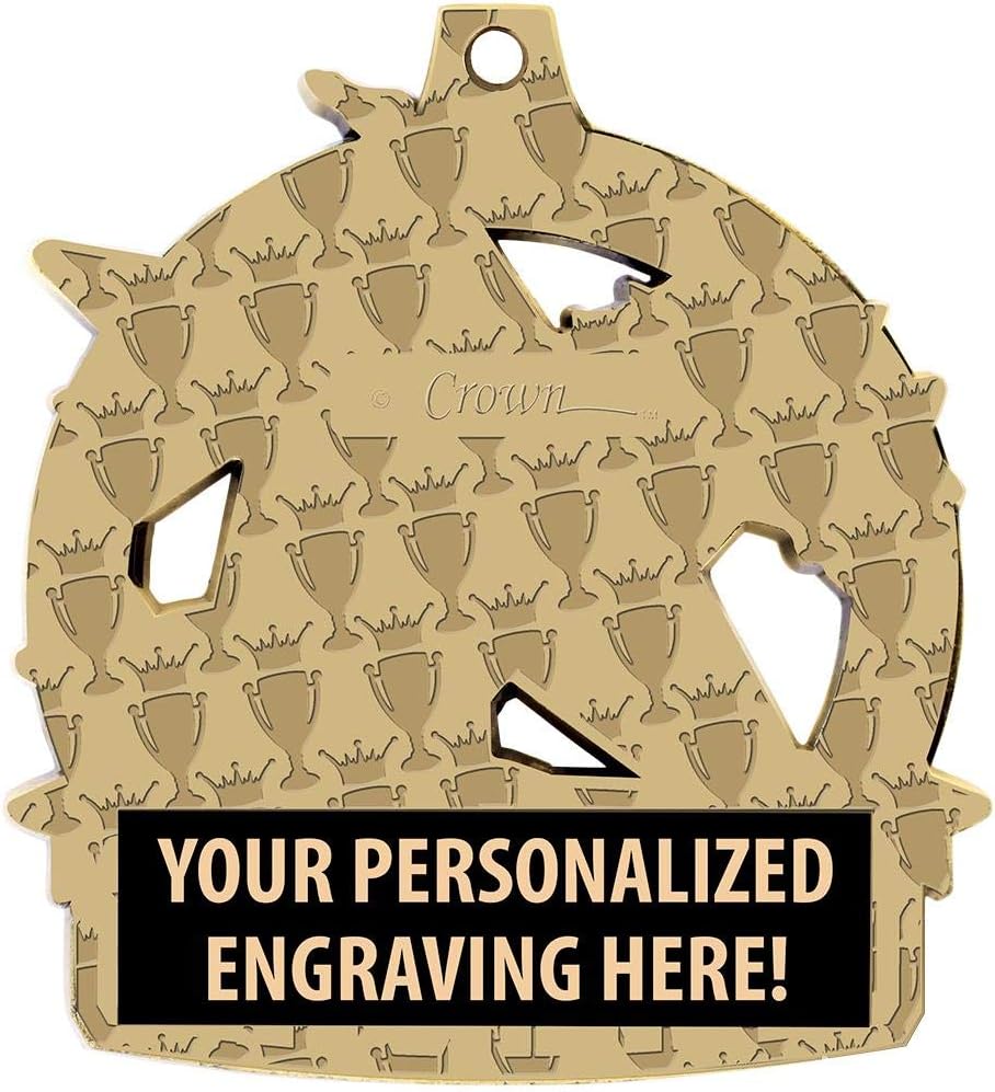 Crown Awards Custom Gymnastics Medals, 2 1/4" Shieldz Girls Gymnastics Award Medals with Free Engraving
