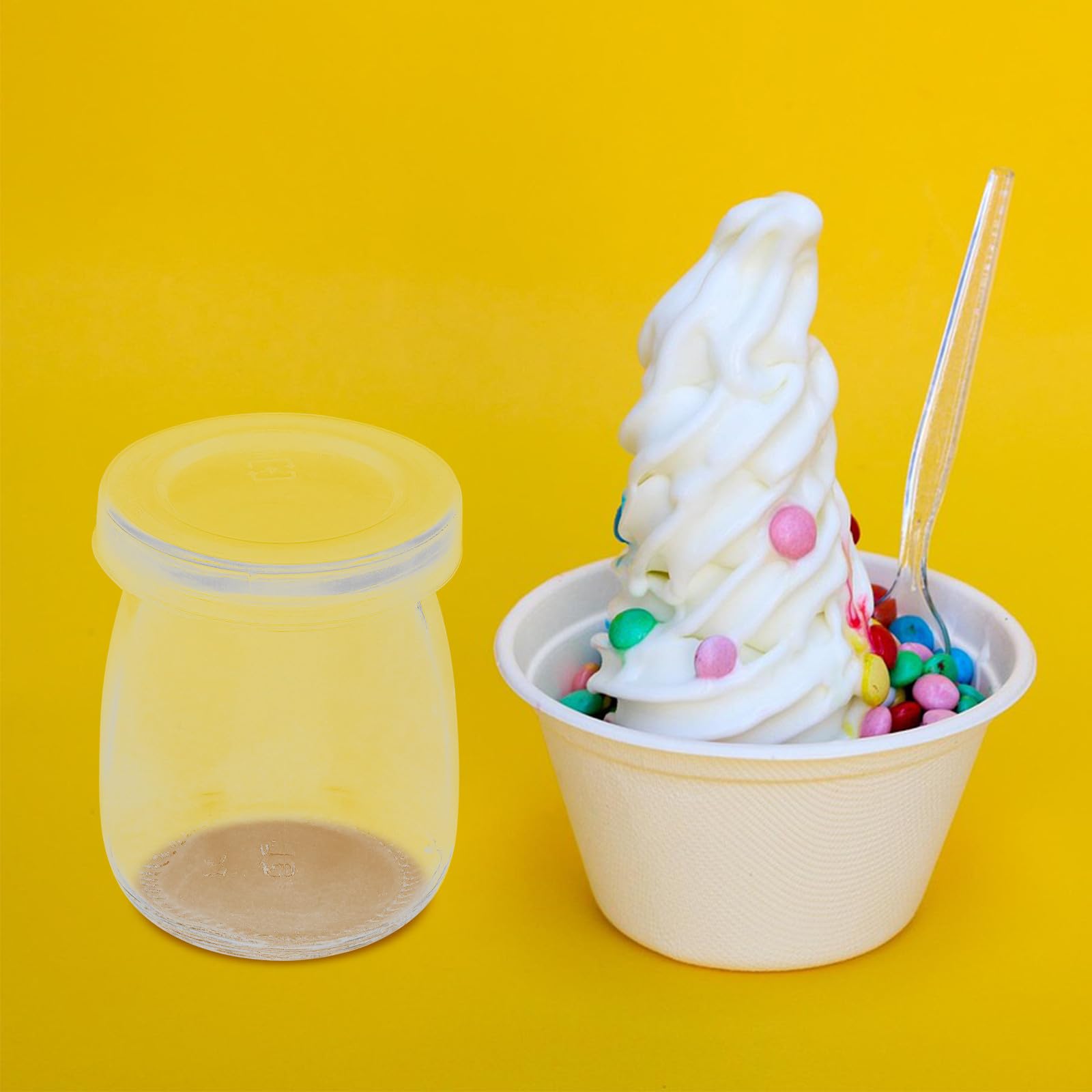 GALPADA 12 Bocaux en Verre 100ml pour Yaourtière, Récipients Réutilisables Élégants Desserts, Lot de 12 pour Présentation Raffinée en Événement