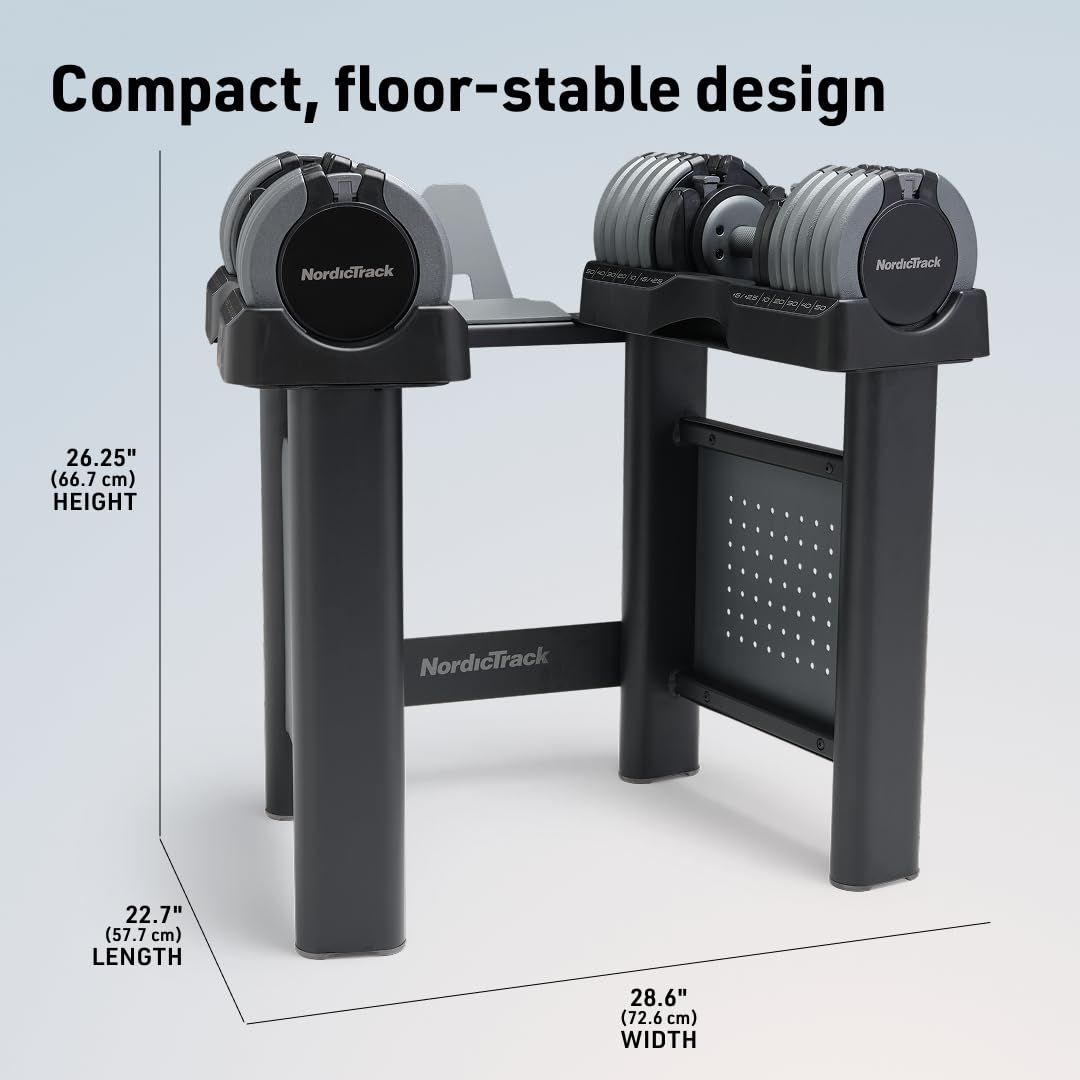 55 lb Select-a-Weight Dumbbell Pair with Universal Dumbbell Stand Bundle
