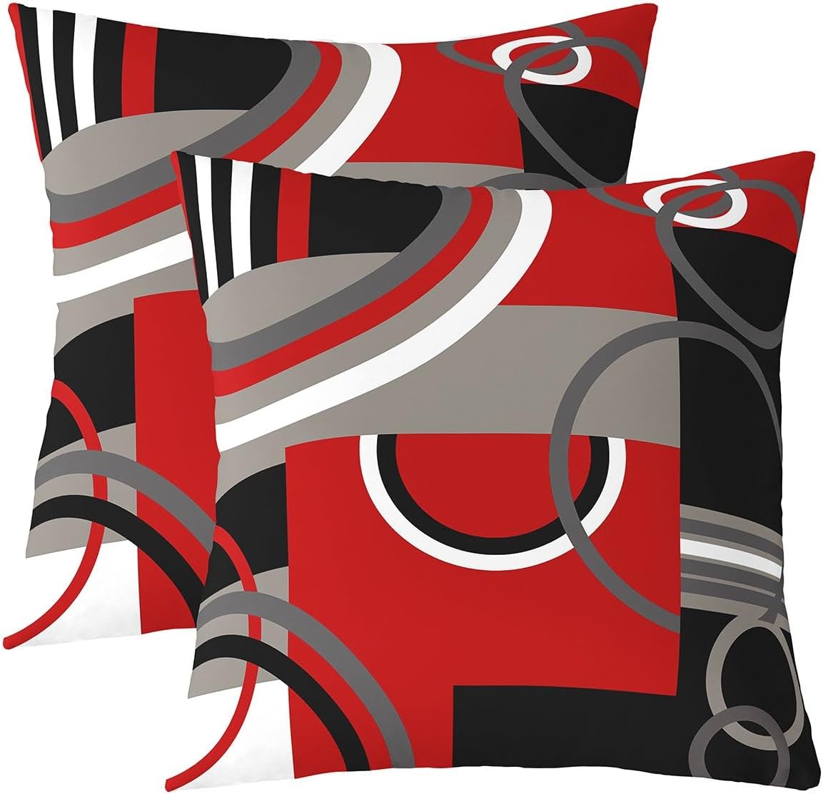 Geometric Throw Pillow Covers 24"x24" Set of 2 Soft Modern Abstract Art Pillow Cases Cushion Covers for Living Room Bedroom Barclay Arcs Shapes Decorative Throw Pillowcases for Sofa Couch Chair