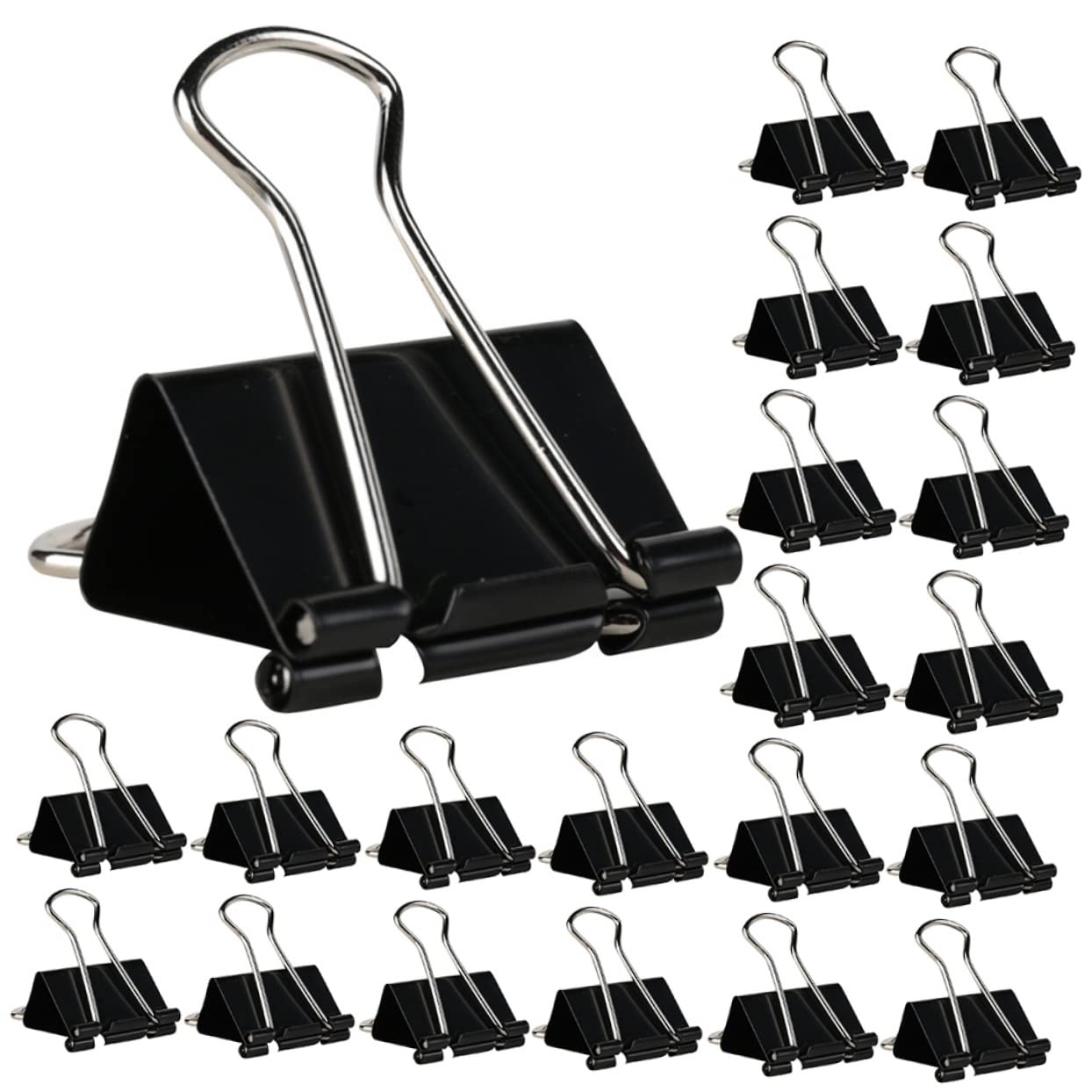 36 Pezzi Binder Clamps Grandi in Ferro Neri per Carte e Note | Rimozione Facile, Design Multifunzione, Festa Scuola Decor, Scuola Cancelleria per Insegnanti e Ufficio
