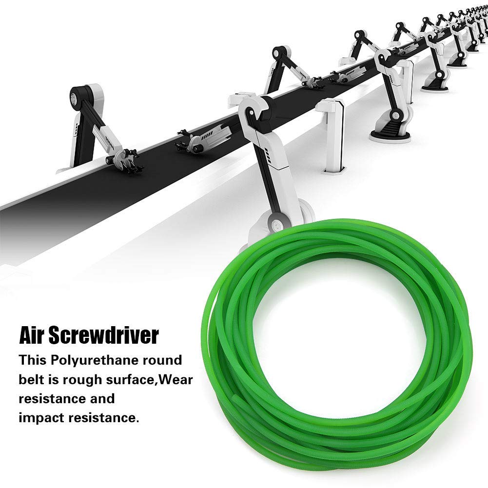 Correa redonda de poliuretano PU 4mm 10m superficie rugosa para accionamiento verde