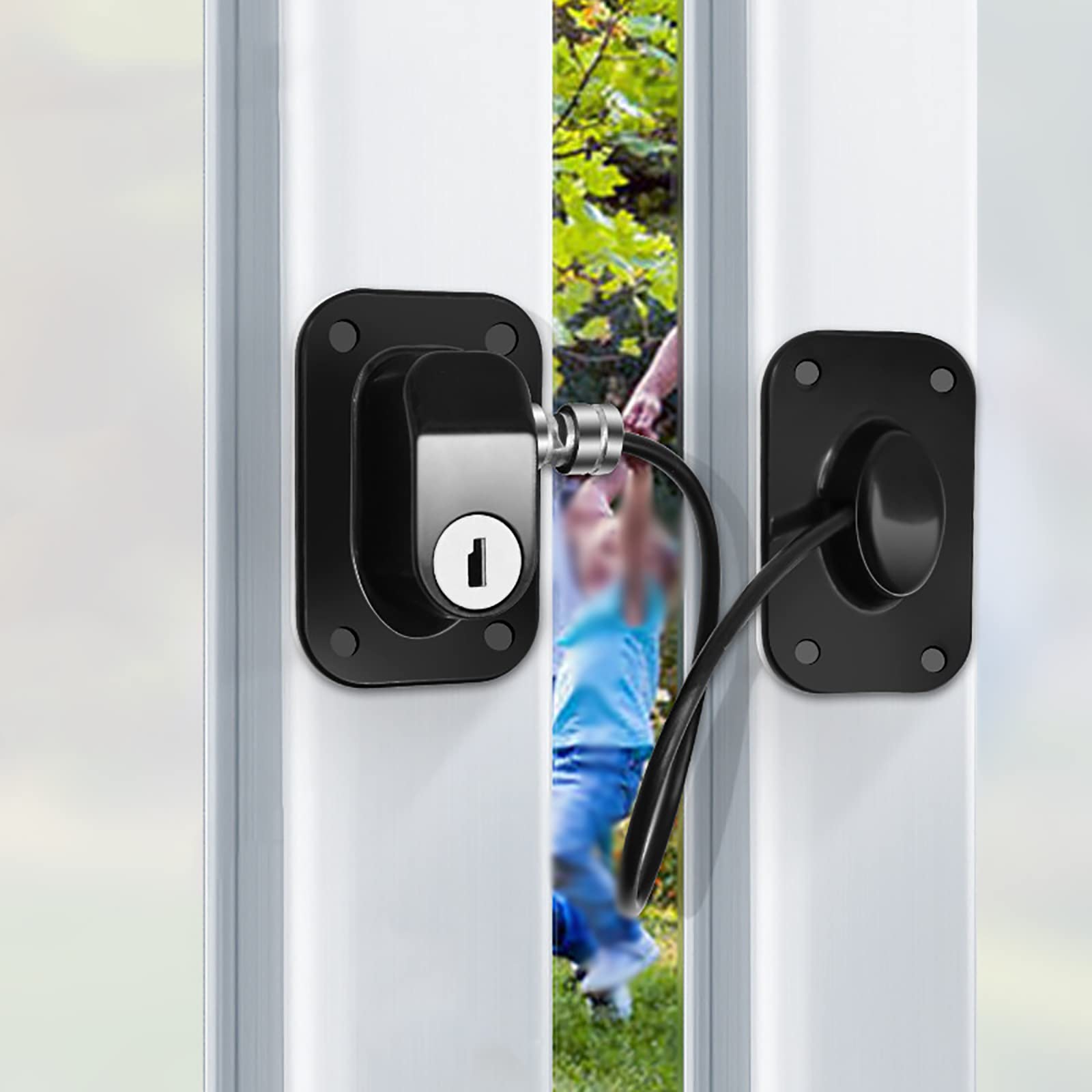 serrature for finestre, limitatore di finestre, serrature da 2 pacchi Serrature di sicurezza for limitatori for porte e finestre con chiavi e viti for cavo di sicurezza for la sicurezza di bambini e n