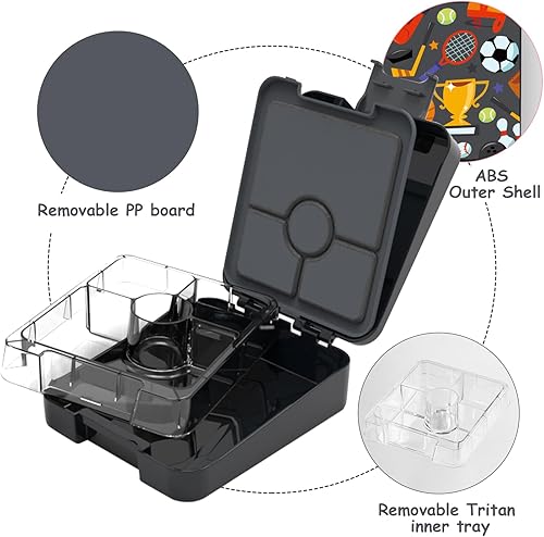 Miniatura 3 de Lonchera Bento para niños, para la escuela, a prueba de fugas, caja Bento pequeña con 4 compartimentos para guardería, tamaño de porciones ideal