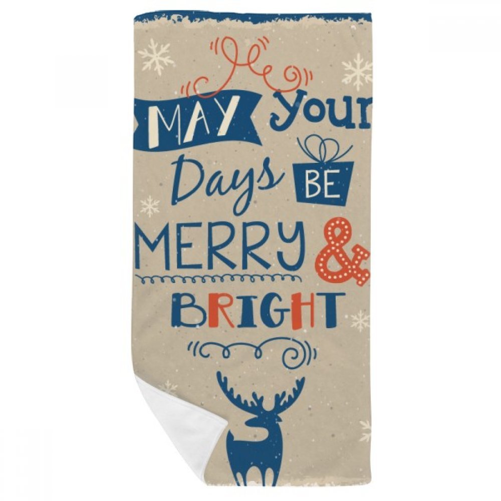 Serviette de bain cerfs de Noël 35x70cm pour éliminer l'humidité du visage en douceur
