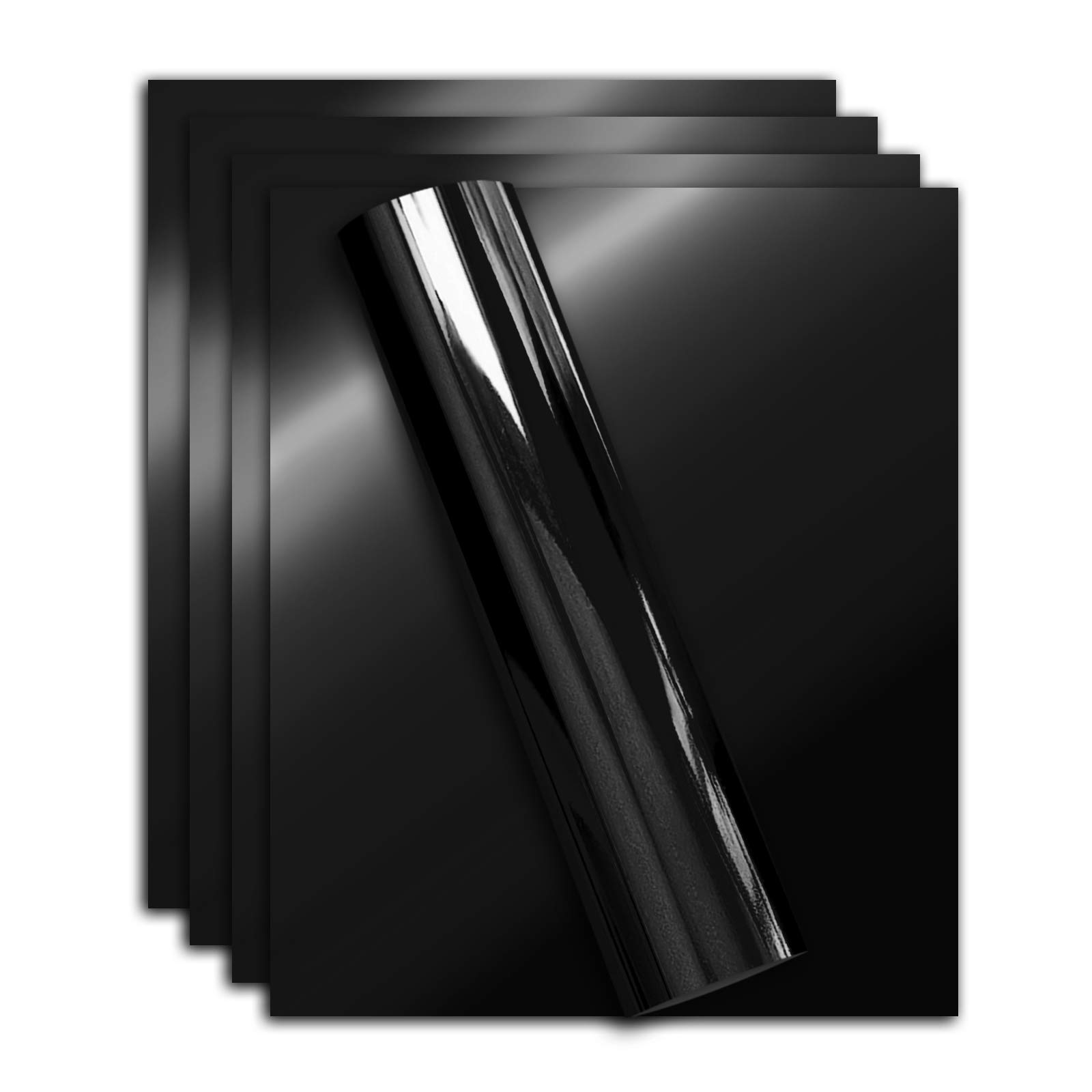 Photo 1 of 2 Pack Stretchable Metallic Christmas Heat Transfer Vinyl Black Foil, Iron On HTV Bundle for DIY Your Own Clothes, 12x10 Inch, Pack of 5 Sheets, Eco-Friendly