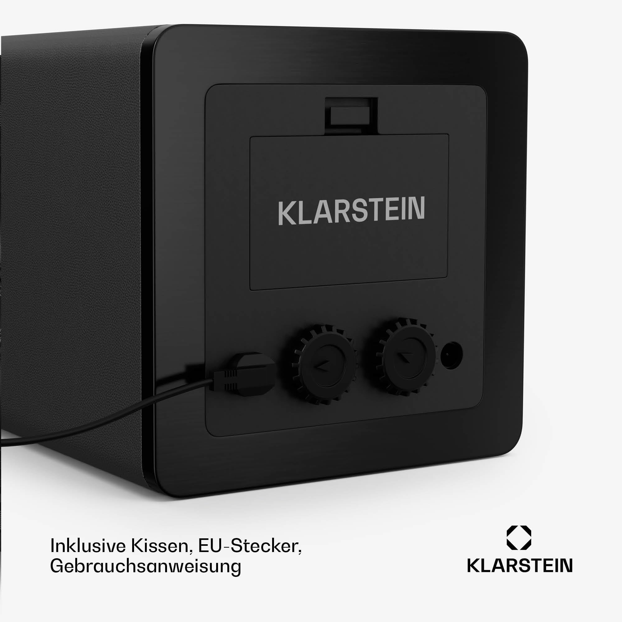 Klarstein TimeSync Uhrenbeweger – Leiser Mabuchi-Motor, veganes Leder, 5 TPD, Batteriebetrieb und Netzstrom, für 1 Automatikuhr, Schwarz – Uhrenbeweger für Automatikuhren