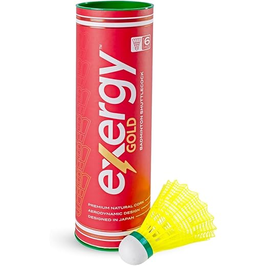 Exergy Gold Nylon Shuttlecock Pack of 6