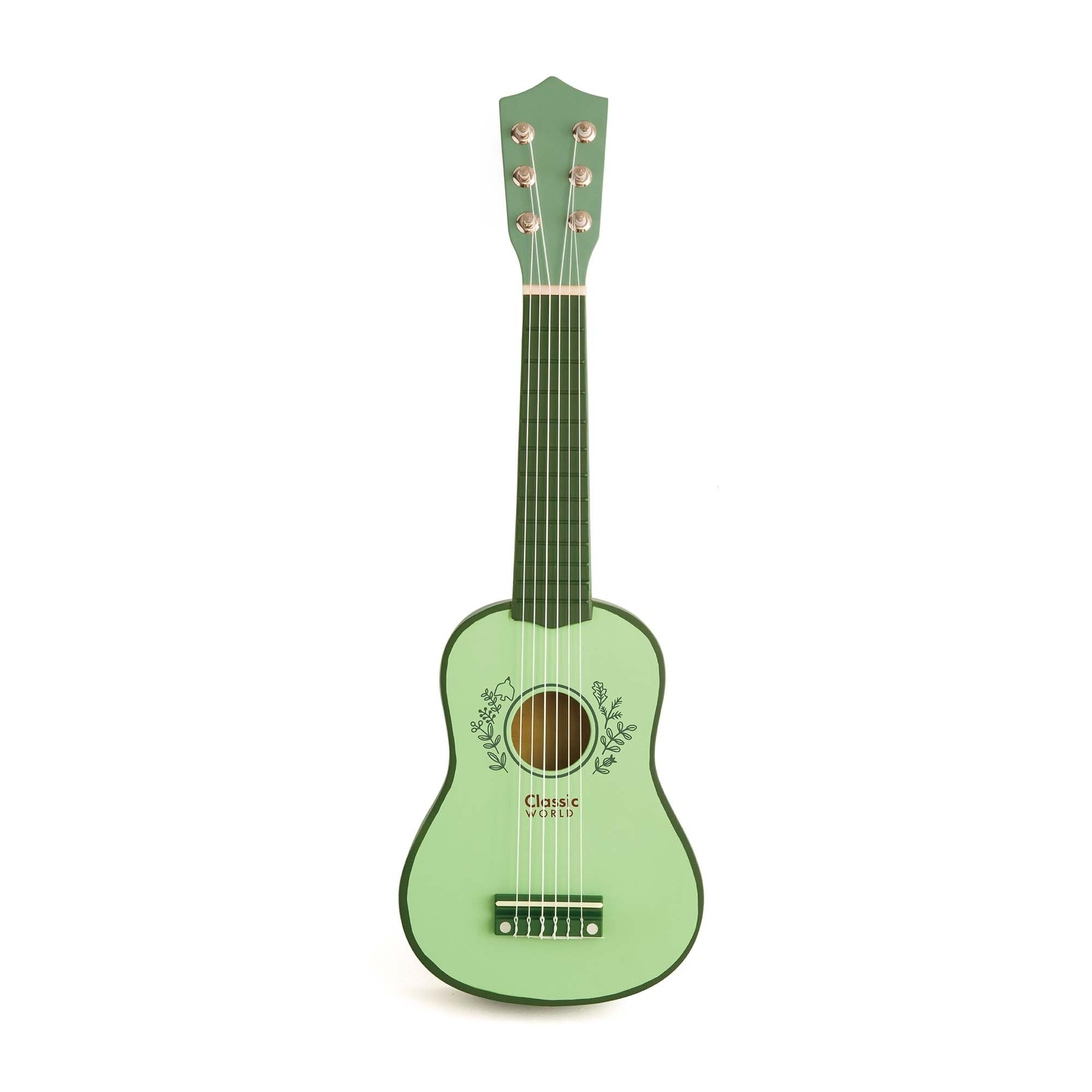 Classic World Chitarra vintage - Giocattolo educativo per bambini e regalo musicale educativo per bambini dai 3 anni in su, leggera 17,3 x 6 x 53,2 cm, mini chitarra per principianti per bambini