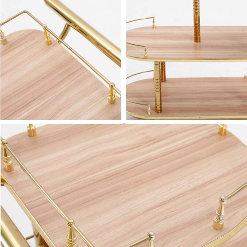 Carrello di servizio per bar, ideale per casa, hotel e ristoranti. Carrello da cucina/bar con 3 ripiani in legno massello e staffa in metallo. Multifunzione, facile da spostare, disponibile in 2 colori.