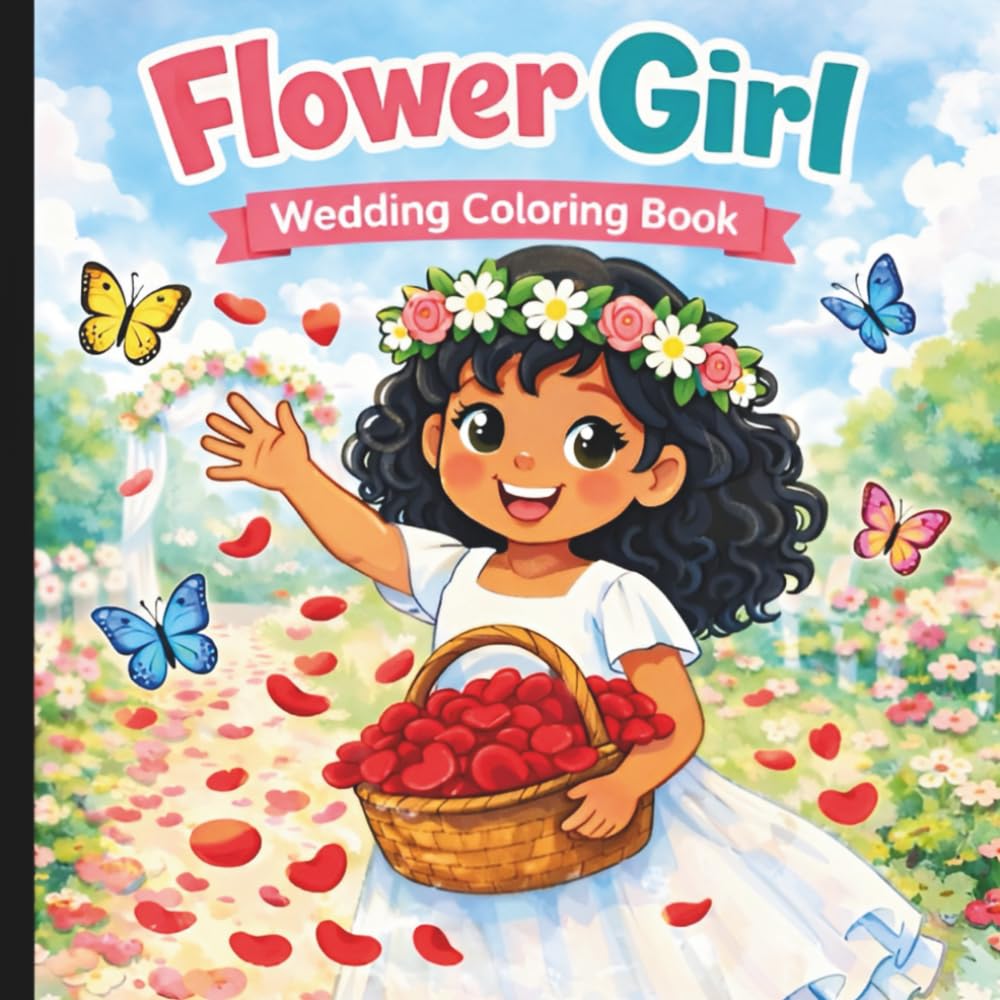 Flower Girl Wedding Coloring Book: Wedding Themed Coloring Book For Kids (Ages 4+) (WEDDING CELEBRATION COLORING AND ACTIVITY BOOKS)
