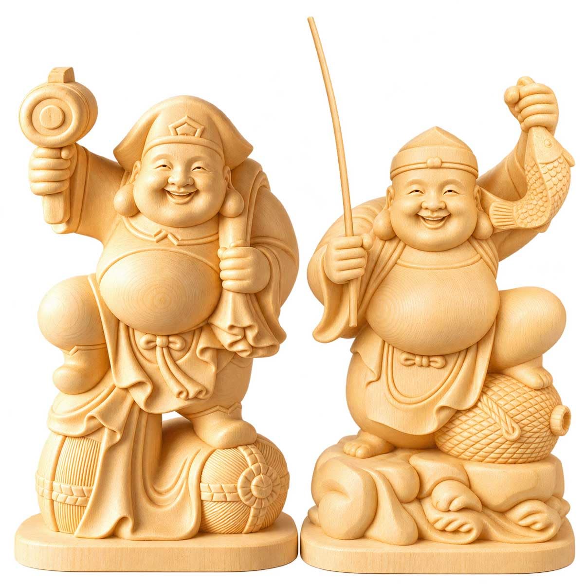 Amazon.co.jp: 大黒天 大黒様 恵比寿様 恵比寿天 15cm 商売繁盛 神棚
