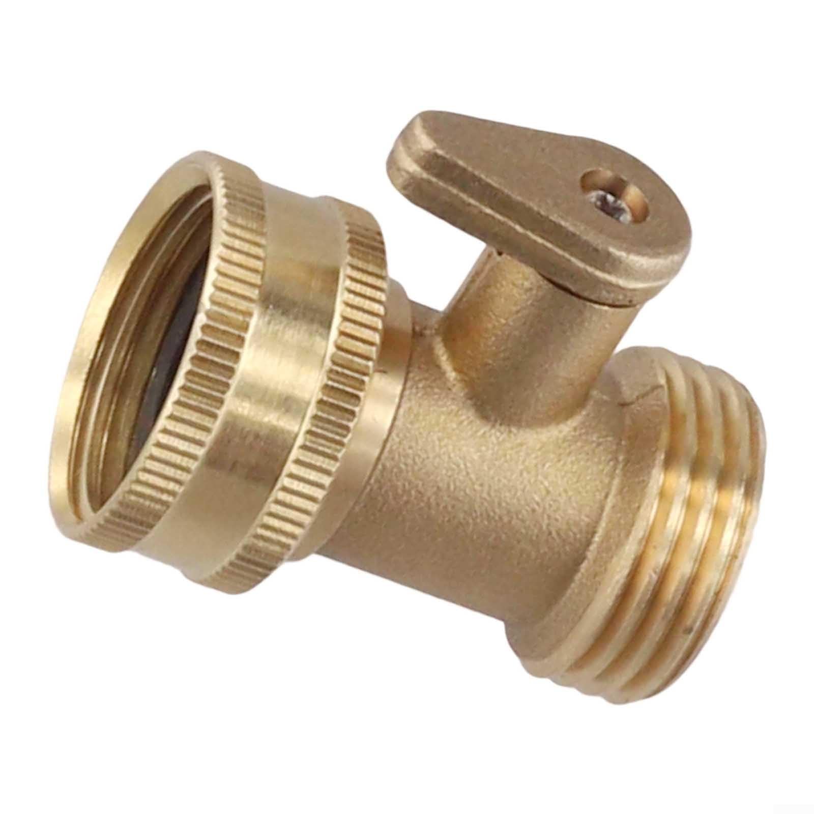 Solid Brass 3/4 Inch Garden Hose Shut Off Valve, Heavy Duty Water Flow Control Connector for Sprinklers, Irrigation Systems and RV, Leak Proof Quick On/Off Fitting