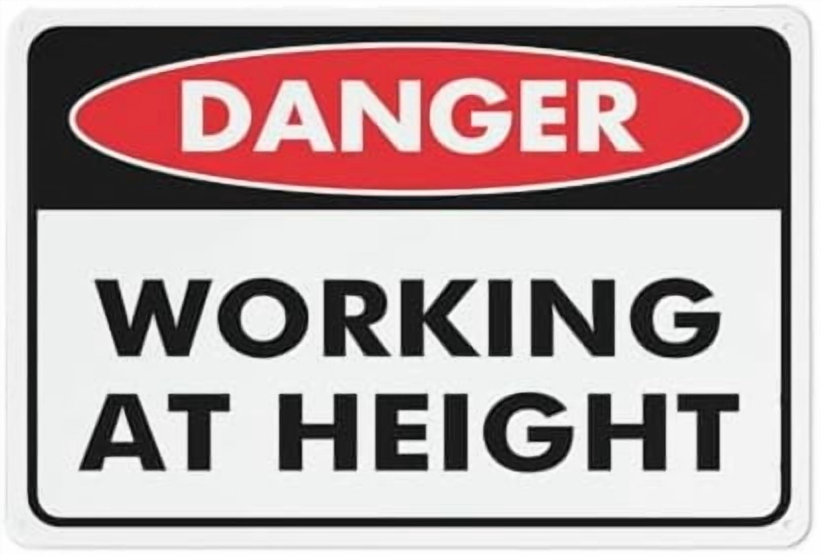 (2-Pack) Metal Tin Sign Danger Working At Height Sign Funny Decor For House Door Office Yard,Rust Free Sign - 12"" X 8""