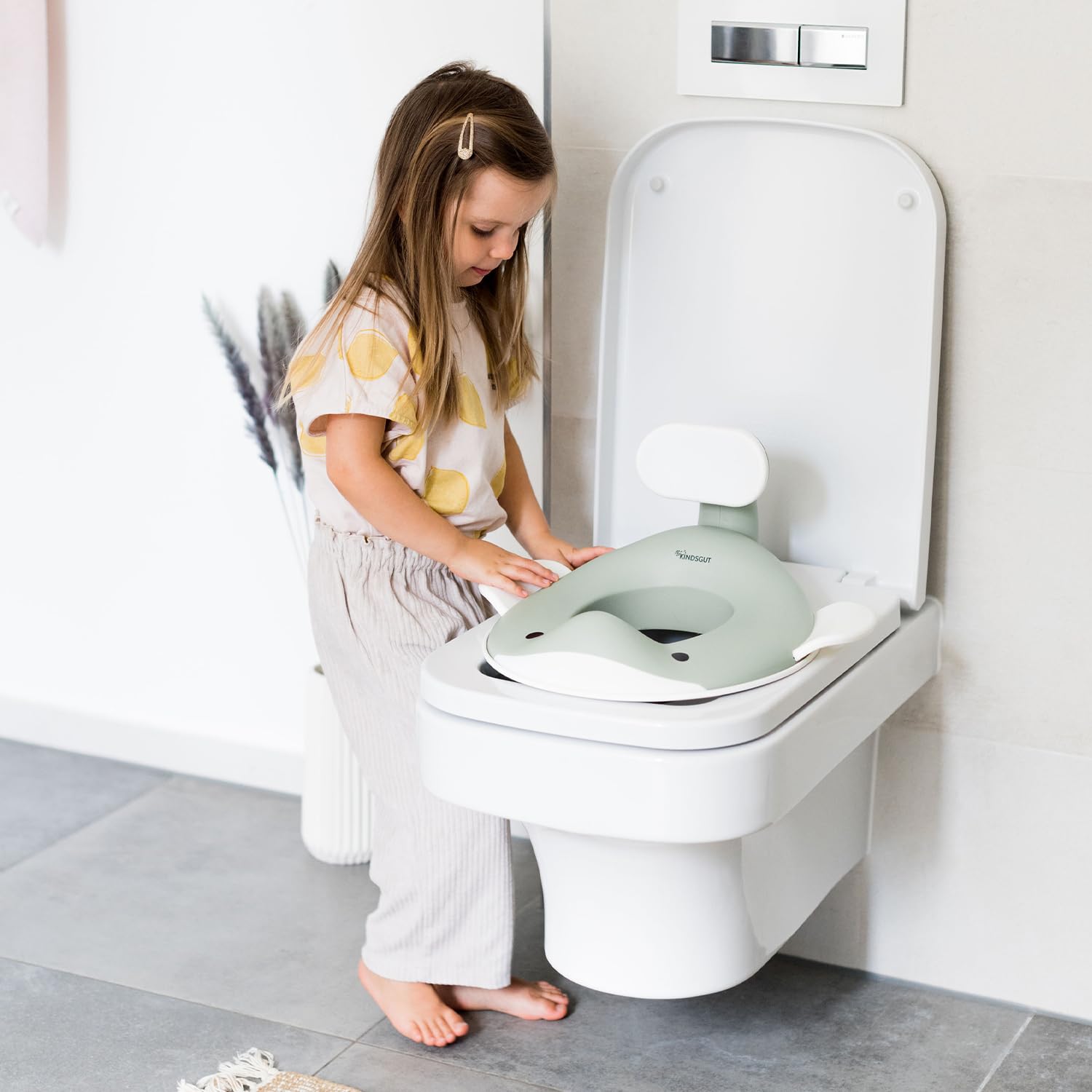 Kindsgut Potty Training Toilet and Seat Bundle in Whale Design, Designed in Germany, Potty Training in a Beautiful Design, Pistachio