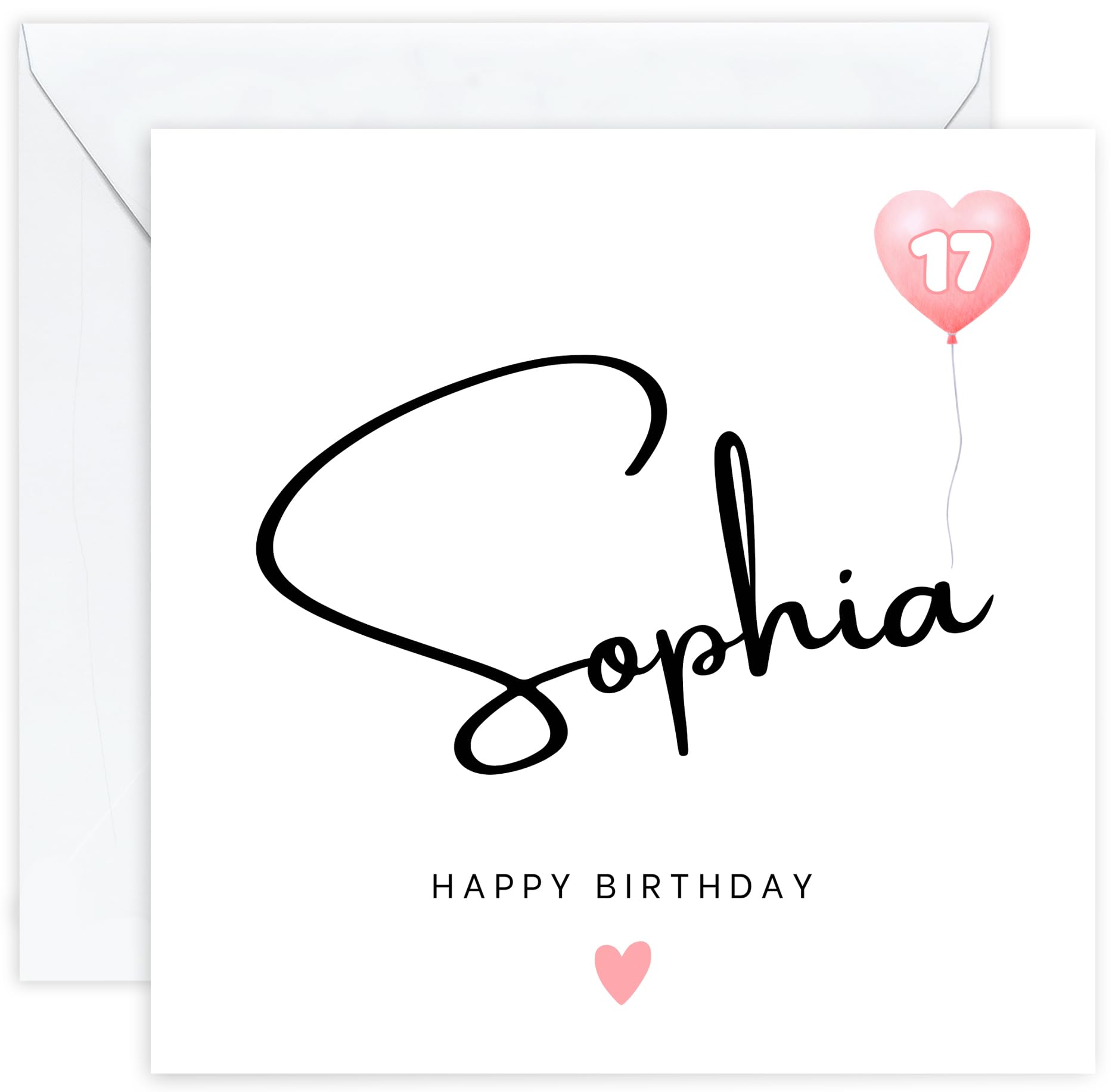 Personalised 17th Birthday Card โ Seventeenth Birthday Card for Seventeen 17 Year Old Girls โ Custom Teenager ideal for | Daughter | Granddaughter | Niece | Sister | Her | Girl | Female (Age 17) โ image 1