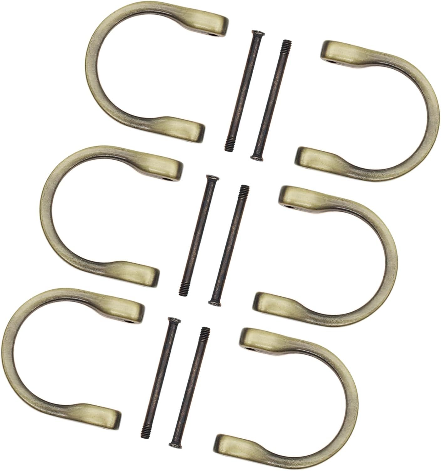 6PCS Horseshoe U Shape Screw in Shackle Brushed Bronze D Ring for DIY Leather Craft Purse Keychain Accessories - Image 4