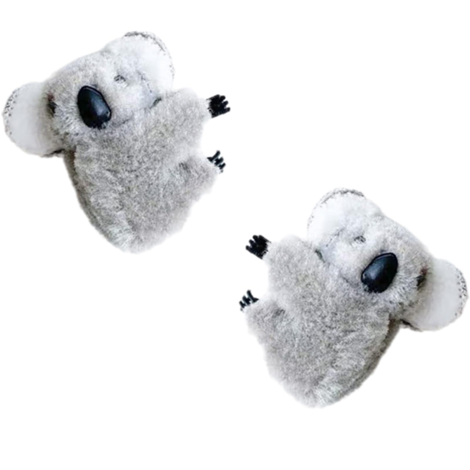 Baojielai Girls Grey Koala Hair Clip For Plush Hair Claw Soft And Comfortable Hairpin Strong Grip For Daily Sweet Hairstyles