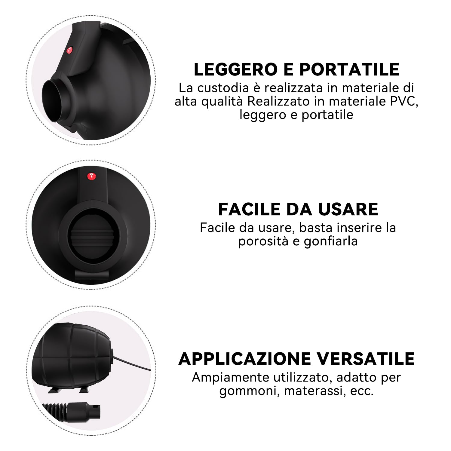 Pompa Elettrica Per Gonfiabili - 600W Con 4 Ugelli Per Materassi, Piscine E Barche - Foto 5