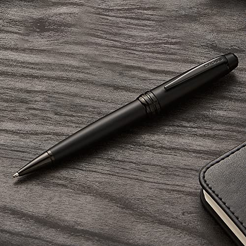 Image of Cross Bailey Matte Black Refillable Ballpoint Pen - Medium Point, Black Ink, Smooth Writing, Presented in a Premium Gift Box