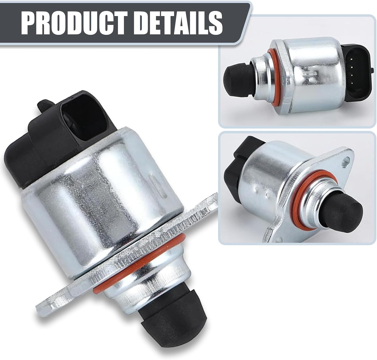 Shakas 2 PCS Car Idle Control Valve Sensor, 2.64" x 2.16" Idle Air Control Valve 2.11" x 2.06" Throttle Position Sensor, Compatible with GM Buick Cadillac Chevrolet Pontiac (Black & Silver)