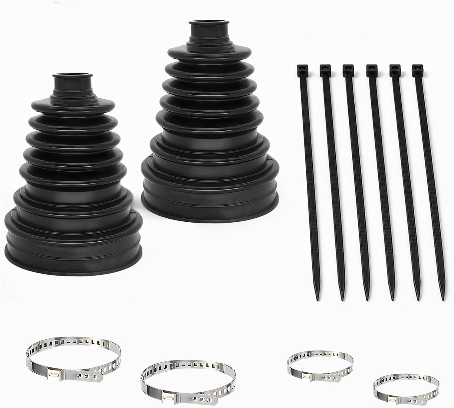 2PCS Universal CV Boot Kit, Trim-to-Fit Silicone Axle Boots，Black