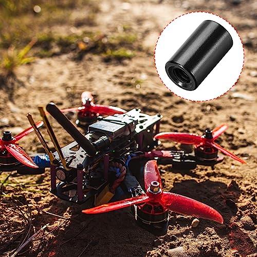 YOKIVE 15 Stück Abstandshalter, Aluminium Runder Gerader Abstandshalter | Verhindert Gelenkverformung, Ideal für Roboter, Drohnen (Schwarz, M3, 10mm)