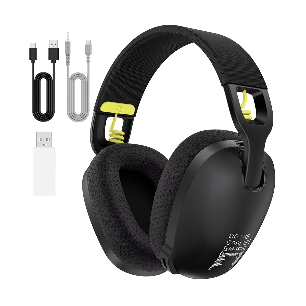 ONIKUMA GAMING Cuffie da gioco senza fili per PS5, PS4, PC, USB 2.4 GHz e Bluetooth 5.3, nero, over-ear