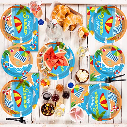 Image of 50 Pcs Summer Beach Party Napkins Beach Theme Birthday Disposable Paper Napkins Luncheon Napkins Supplies Decorations Favors for Summer Party
