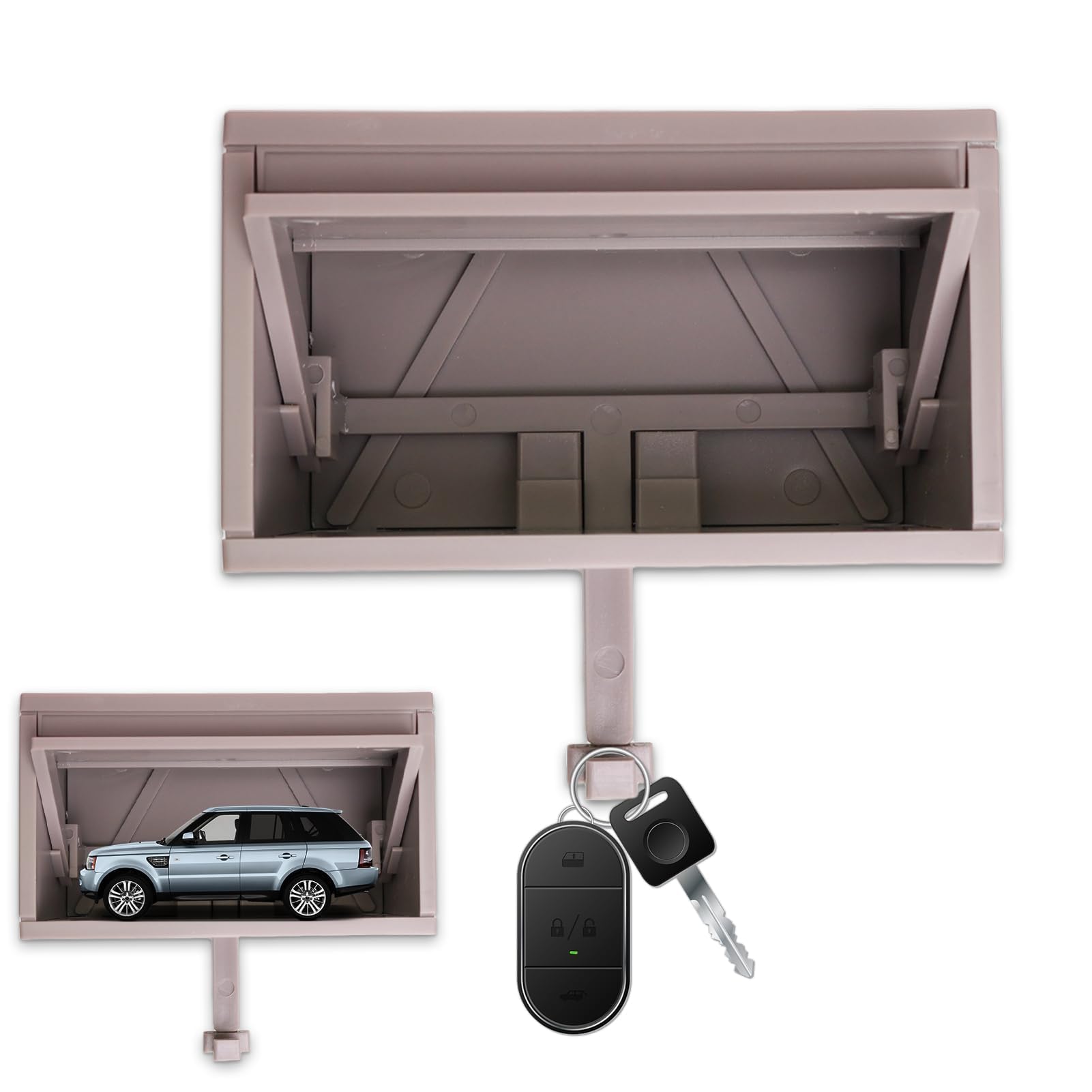 Garage Key Rack with Open Door, 3D Key Holder, Wall Creative Key Board, Key Holder, Small Key Hanger for Car Lovers