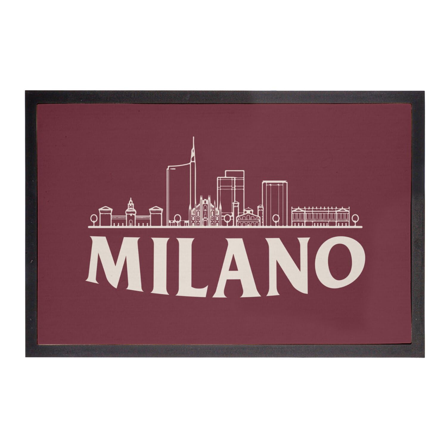 Paillasson rouge Milan Italie pour entrée design style voyage et mode minimaliste