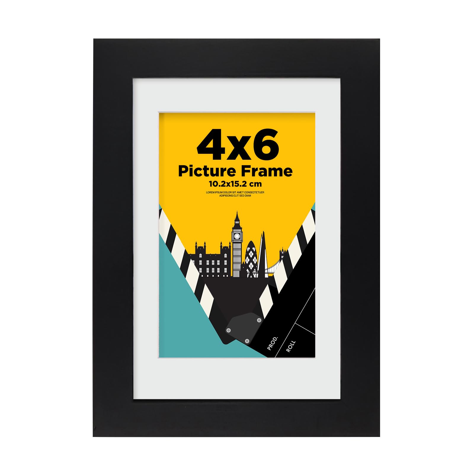 Egofine Black 6X4 Photo Frames, 100% Solid Wood Frames With Plexiglass,Matted For 3.5X5/4X6 Inch Picture, 6X4 Picture Frame For Tabletop And Wall Mounting,10X15cm Small Frame,