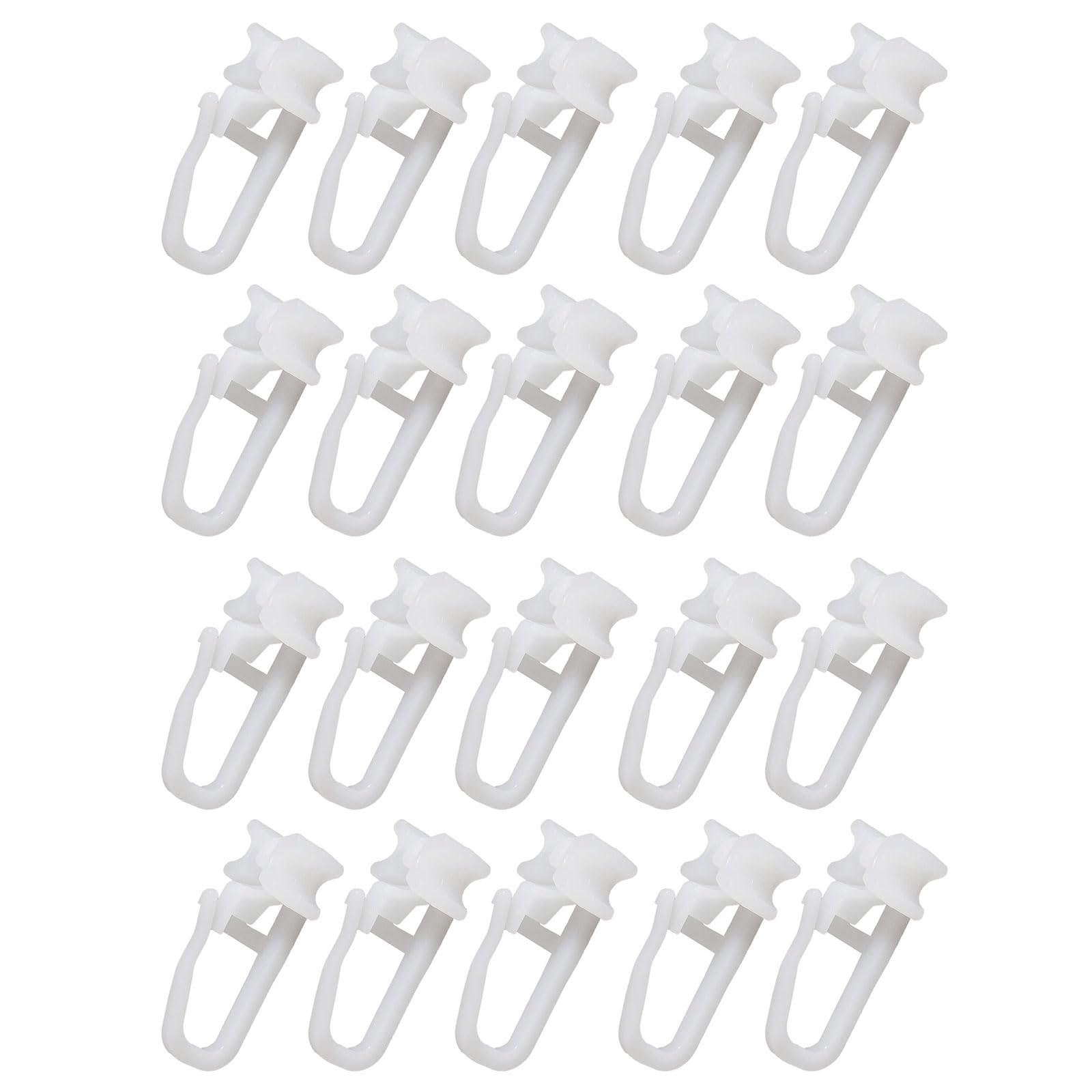 20Pcs Curtain Track Slider Replacement for Quiet Smooth Movement Easy Installation Folding Sliding Curtain Hooks