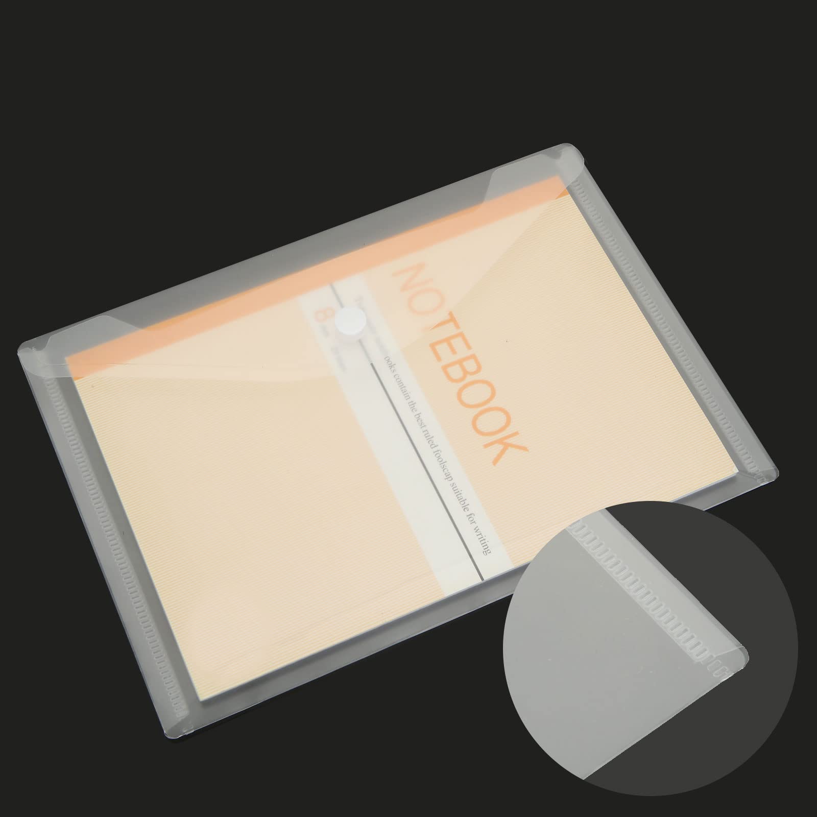 Lot de 60 Pochette Porte Document A5 Transparente, Pochette Plastique A5 en Polypropylène avec Bouton pour l'organisation de Bureau de Travail à Domicile à l'école